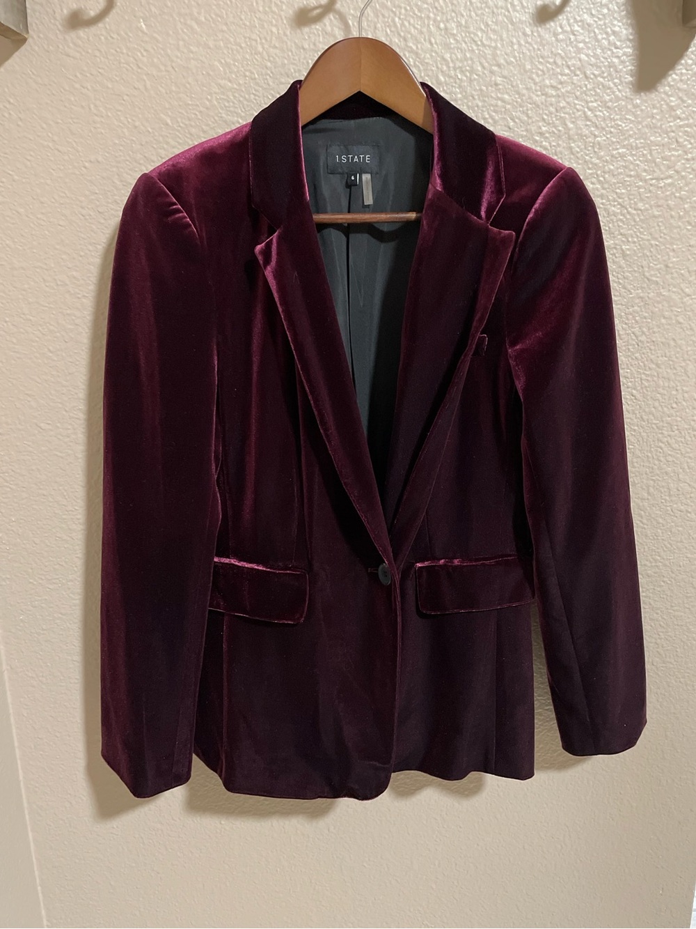 1. State Women’s Velvet Blazer - Deep Purple